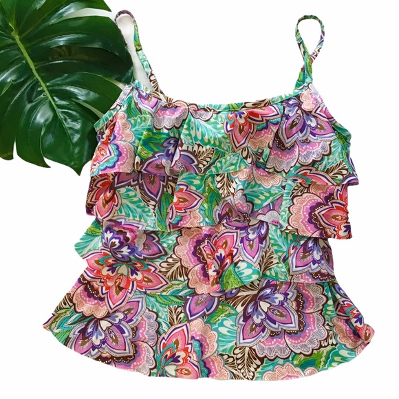 Miraclesuit Other - Miraclesuit floral tiered ruffle tankini top 12